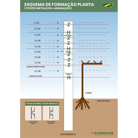 Postes Metálicos Intermédios VM-11 para Vinhas