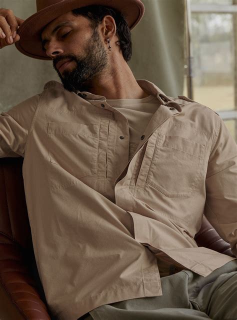 Buy Corbett Khaki Overshirt | Casual Khaki Solid OverShirt for Men ...
