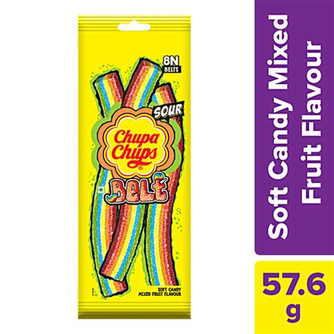 Buy Chupa Chups Sour Belt Mixed Fruit Soft & Chewy Toffee Online at ...