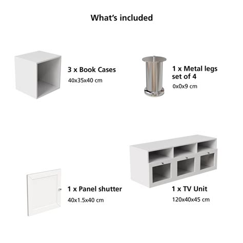 Buy Soho Medium TV Unit with 3 Multipurpose Cases - White from Home ...