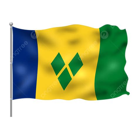 Saint Vincent Flag Flying On Pole, Saint Vincent, Flag, Clipart PNG ...