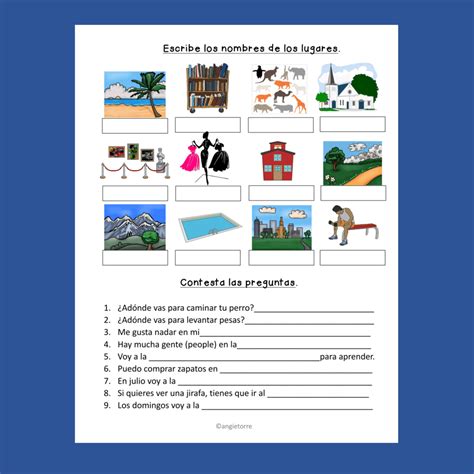 Spanish Vocabulary Places