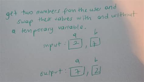 Image result for Write a Program to Swap Two Numbers with and without Using Tem Veriable