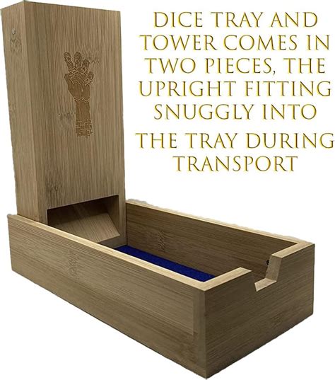Buy Grinning Gargoyle Bamboo Dice Tray and Tower - Portable Wooden DND ...