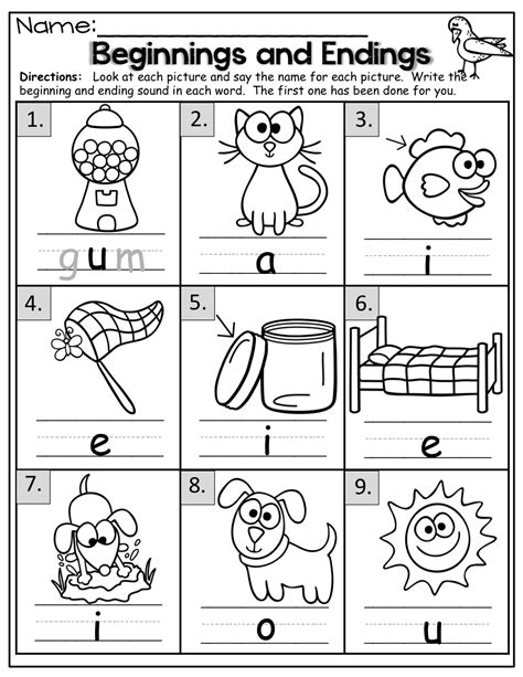 Beginning Sounds Worksheets For Kindergarten - Writing Practice Worksheet