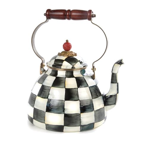 Courtly Check Enamel Tea Kettle - 3 Quart - Cornelia Park