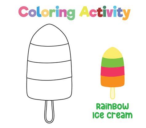Coloring activity for children. Coloring ice cream. Educational ...