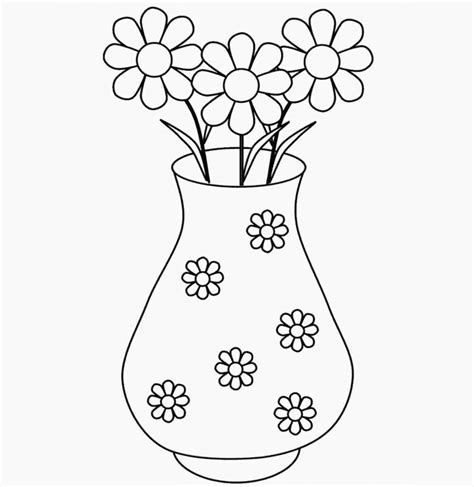 Flower Vase Drawing at PaintingValley.com | Explore collection of ...