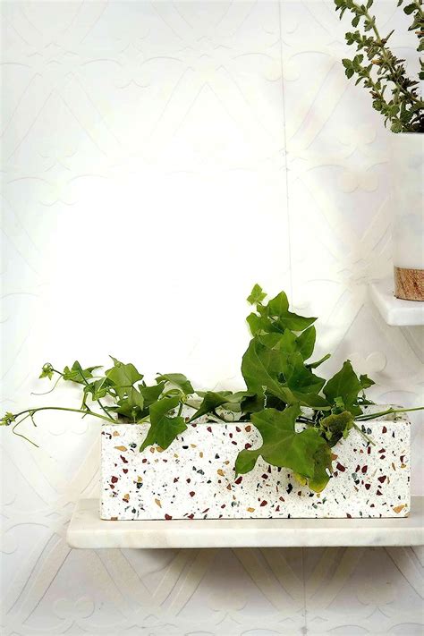 Posh n Plush Rectangle Terrazzo Planter Pots for Plants Home Indoor ...