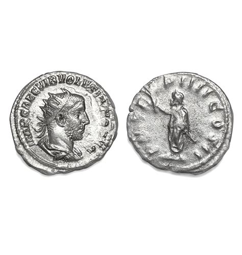 Fossils-UK.com | Genuine Silver Roman Denarius Coin Volusianus