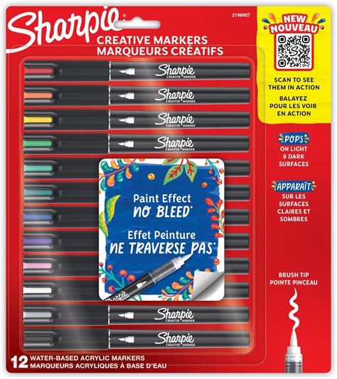 Sharpie Creative Markers, Water-Based Acrylic Markers, Brush Tip ...