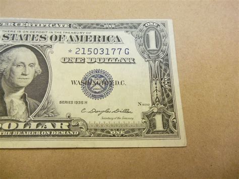 Rare Miscut 1935 Dollar Bill Blue Star Silver Certificate (Excellent ...