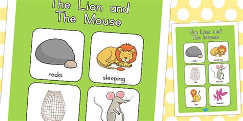 The Lion and the Mouse Vocabulary Poster