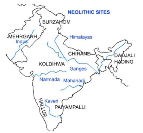 On the map of India provided, mark and label the following. 1 A place ...