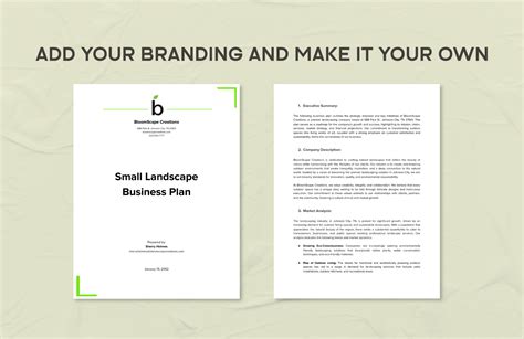 Small Landscape Business Plan Template in Word, PDF, Google Docs ...