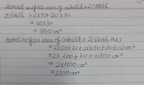 find the lateral surface area and total surface of cuboid whose length ...