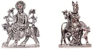 Kanhagift Set of 2 Goddess Durga Devi Statue & Lord Krishna Idol ...