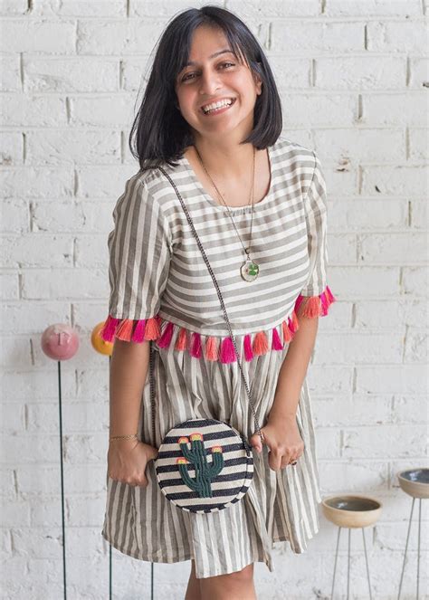 Striped Tassel Dress | LBB