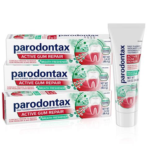 (Exp 2026/03) Parodontax Active Gum Repair Breath Freshener Toothpaste, 3x3.4 oz