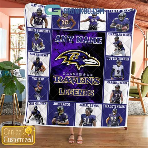 Baltimore Ravens NFL Legends In History Personalized Fleece Blanket ...