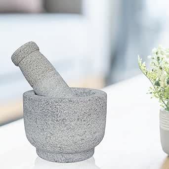 Buy Premium 5" inch Dia Stone Mortar and Pestle Spice Grinder Set ...