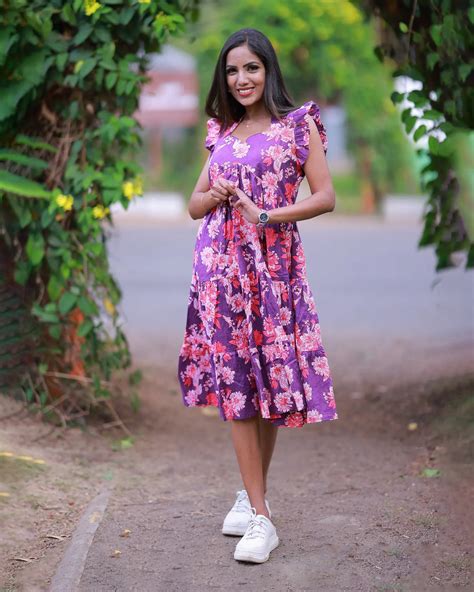 Purple Bloom Ruffle Dress – Suva Attire