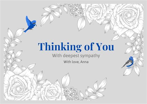 Thinking Of You Card Printable