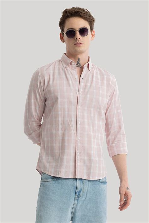 Buy Men's Antonio Light Pink Checks Shirts Online | Snitch – SNITCH