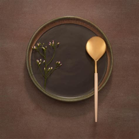 pink and gold metal table spoons (set of 6) - Ellementry – ellementry