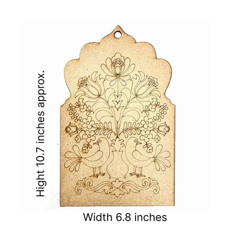 Bird & Floral Design Pre-marked On Vintage Plank – Adikala - Craft Store