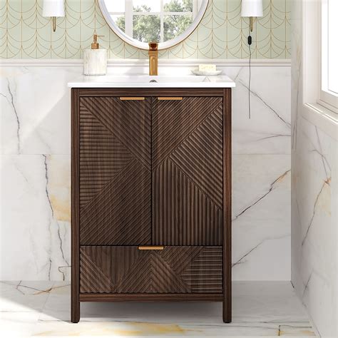 Christopher Knight Home Intrare Brown 24 inch Bathroom Vanity with Sink ...