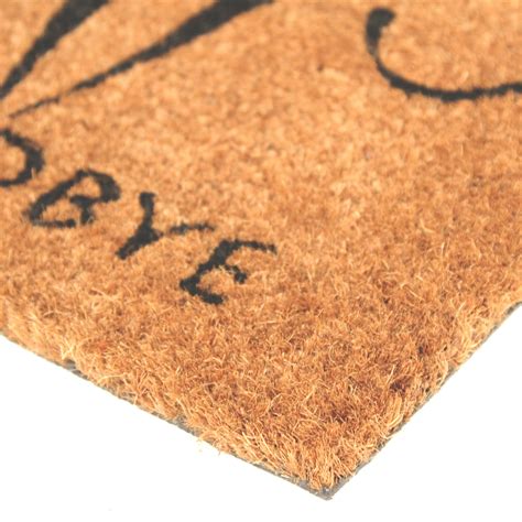 Welcome Goodbye Cat Coir Doormat - Feline Dual Message Mat | OnlyMat