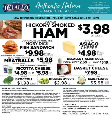 Weekly Italian Marketplace Ad - DeLallo Italian Marketplace