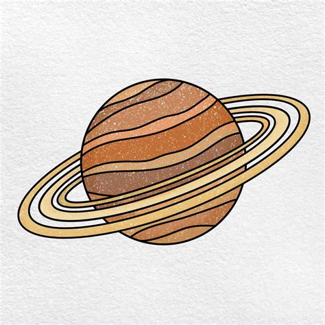 Sketch Of Planet Saturn