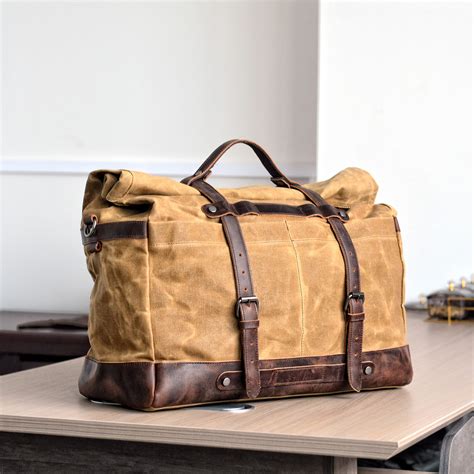 Waxed Canvas Duffle Bag - Woosir