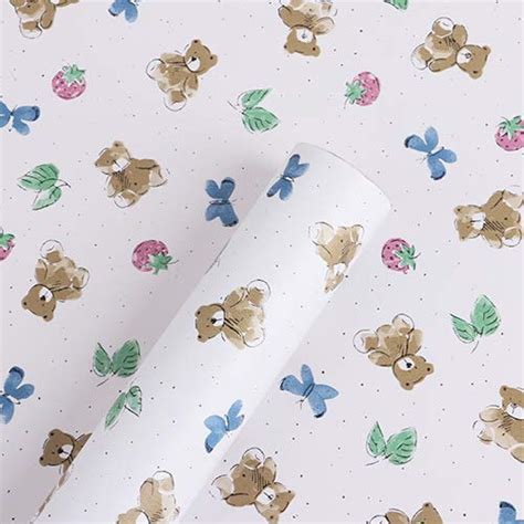 Bear Peel and Stick Wallpaper White Carton Contact Papper Removable ...
