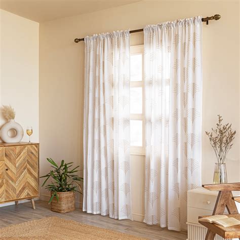 Printed Cotton Rod Pocket Curtains | HomeMonde Lifestyle