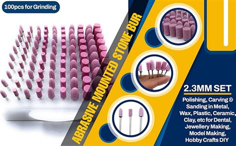 Aone Abrasive Mounted Stone Bur 2.3mm Set of 100pcs for Grinding ...