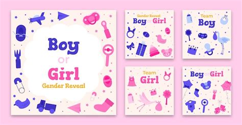 Gender reveal template design | Free Vector