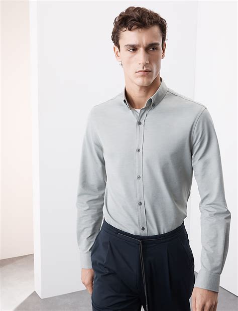 Buy Slim Fit Jersey Performance Shirt at Marks & Spencer