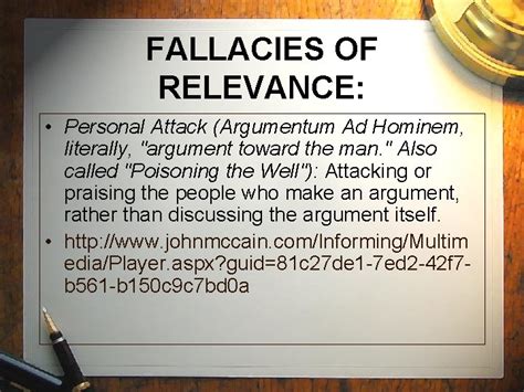 Image result for Personal Attack Fallacy Examples