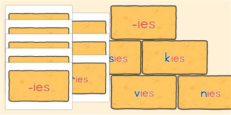 Gr 2 Klanke Woordmuurkaarte -ies (teacher made) - Twinkl