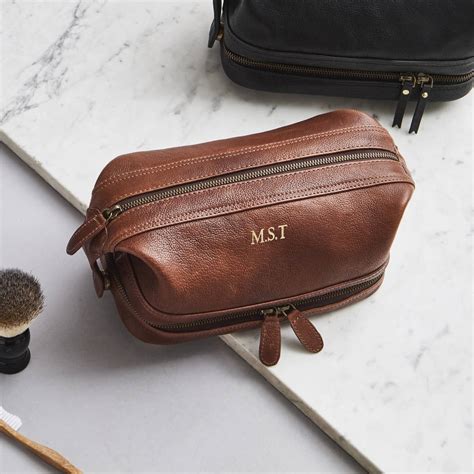 leather wash bag zip bottom by vida vida | notonthehighstreet.com