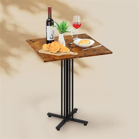 Amazon.com - Smusei Small Square Dining Table with Rustic Brown Top ...