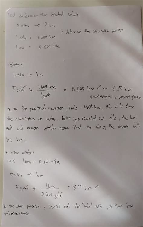 [Solved] Convert 5 miles to kilometers. Show all conversion factors ...
