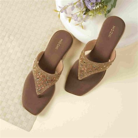 Buy Mochi Women Antic-gold Wedding Slip Ons Online | SKU: 35-1763-28-36 ...
