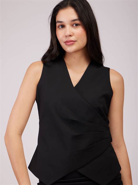 Buy Black Draped Panel Waistcoat Online | FableStreet