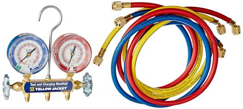 Yellow Jacket 42004 Series 41 Manifold with 3-1/8" Gauge, psi, R-22 ...