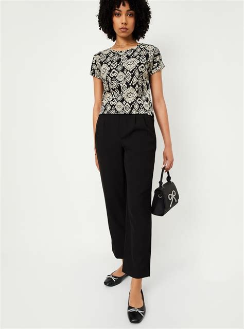 Buy Women Textured Straight Fit Trousers Online at just Rs. 1299.0 ...