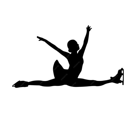 Premium Vector | Figure skating silhouette on white background